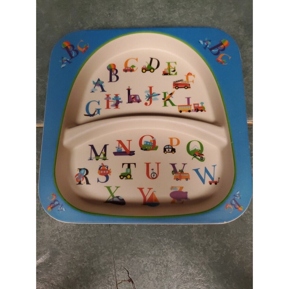 Children's Alphabet Square Plate Melamine 8.5" Unbranded
